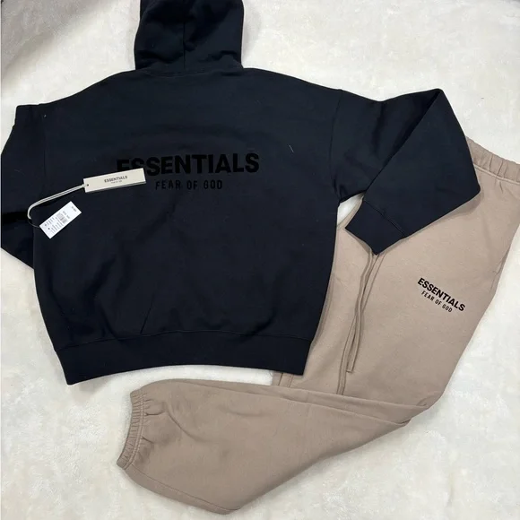 Essentials Black and Tan Loungewear Set